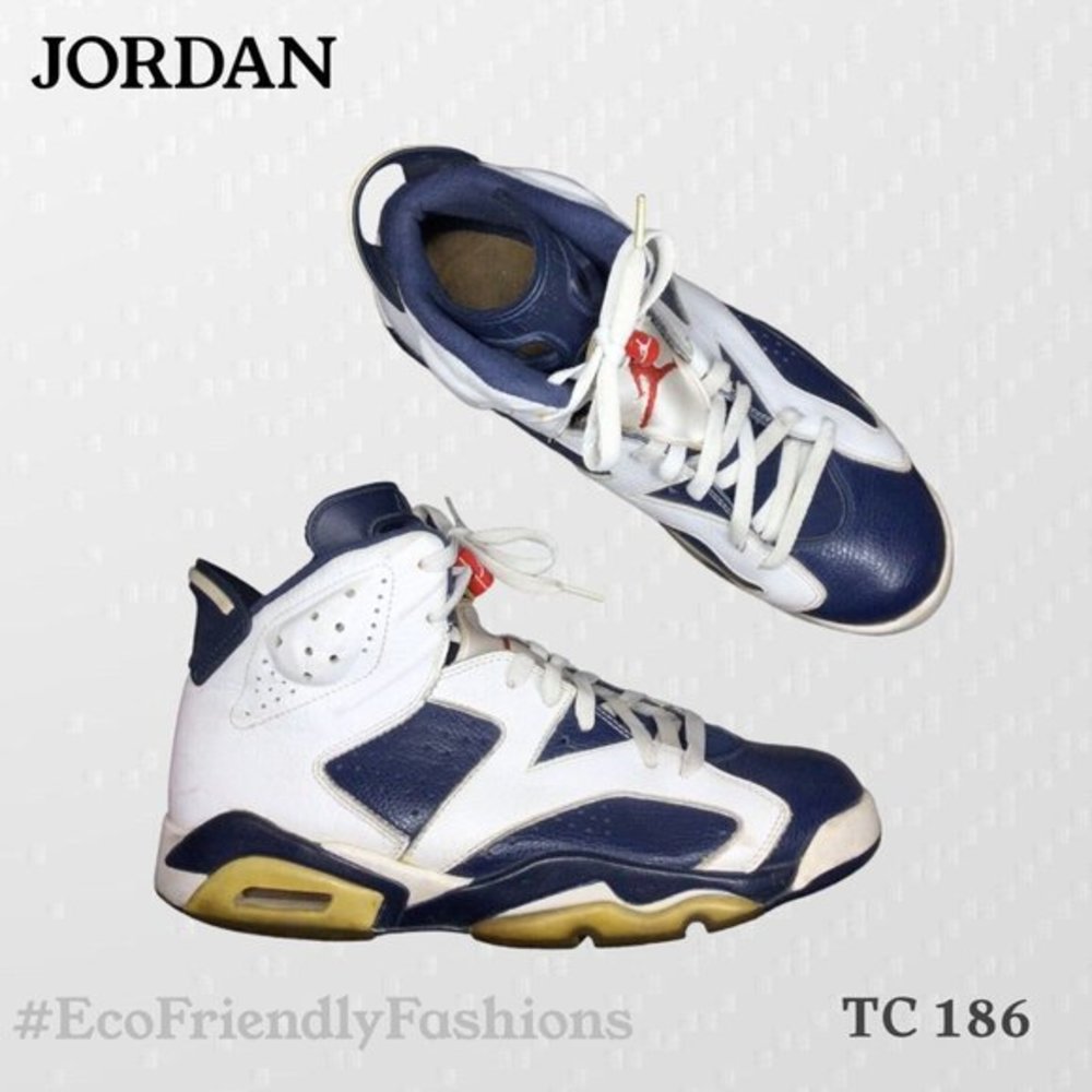 Jordan Air 6 Retro Olympic 384664-130 Men's Navy & White Sneaker Size 10